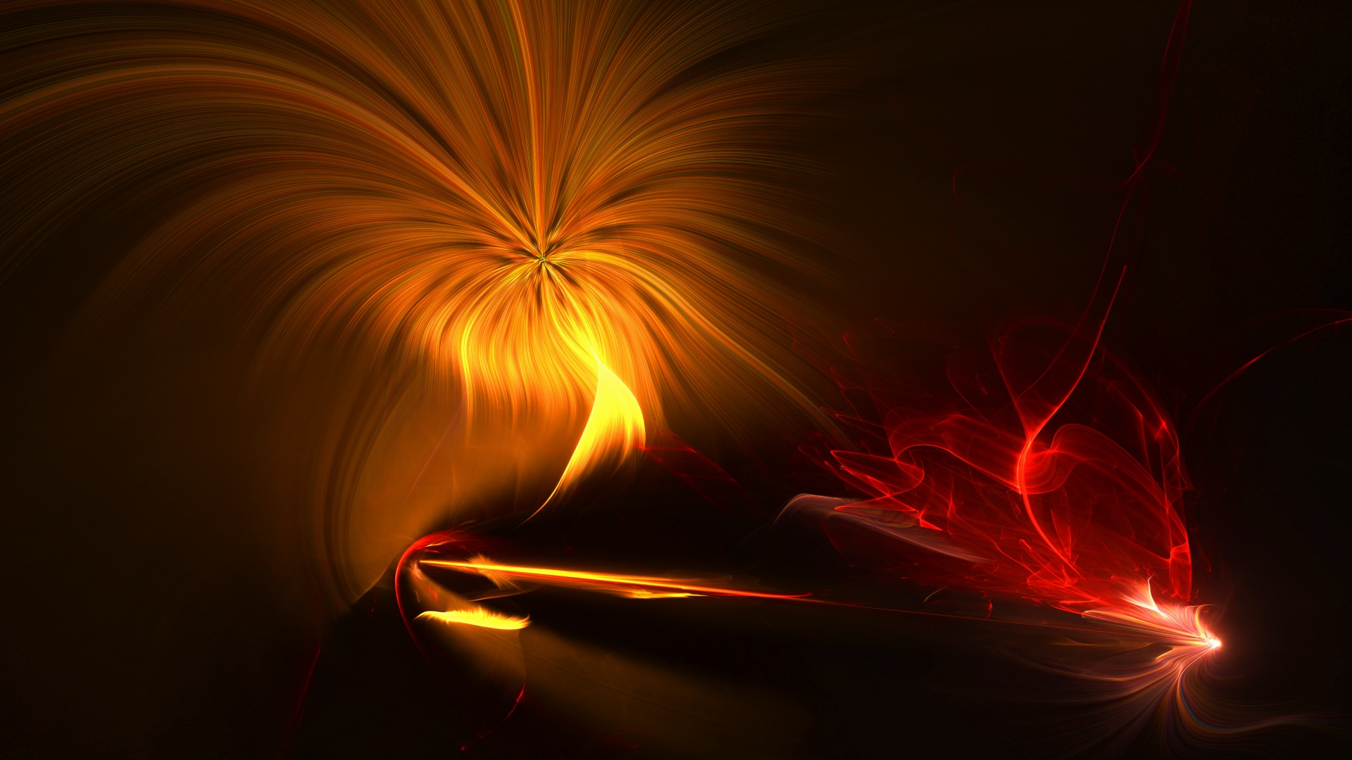 Bild zeigt Energiewirbel in einem dunklen Raum